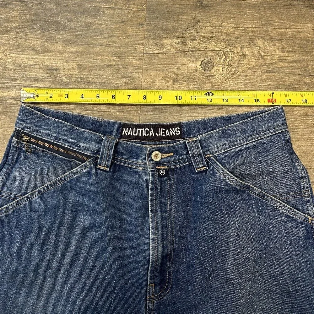 Vintage Nautica Jeans Men Size 34x32 Blue Baggy 90s Y2K Hip‎ Hop Skate